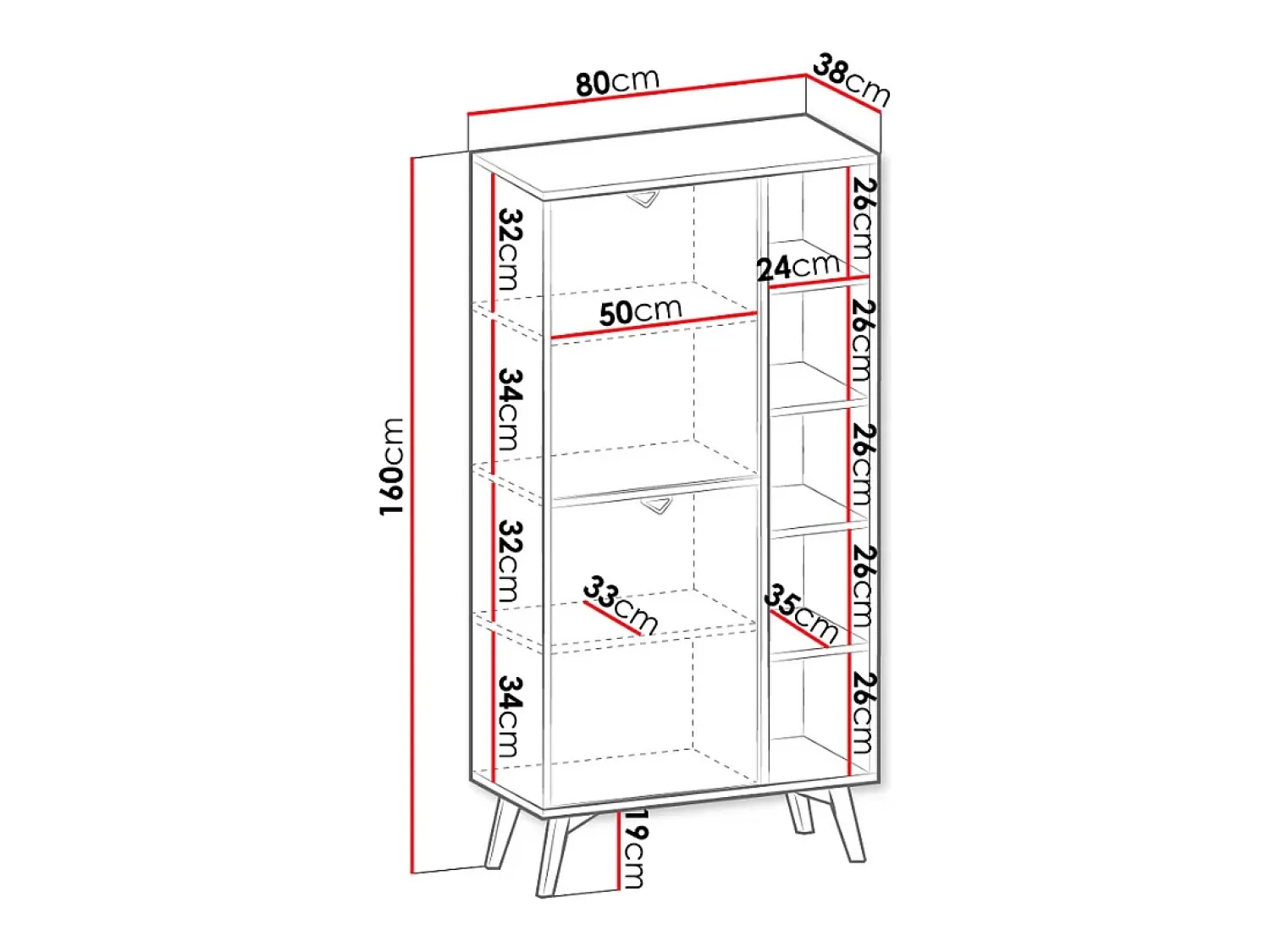 Prateleira| Estante AMBIHOME CHO - Bege, C80xP38xA160cm Castanho