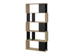 Dmora Estante Arg, estante de escritório, estante, biblioteca, 80x29 h175 cm, carvalho e preto^ Prateleira