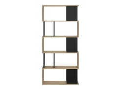 Dmora Estante Arg, estante de escritório, estante, biblioteca, 80x29 h175 cm, carvalho e preto^ Prateleira