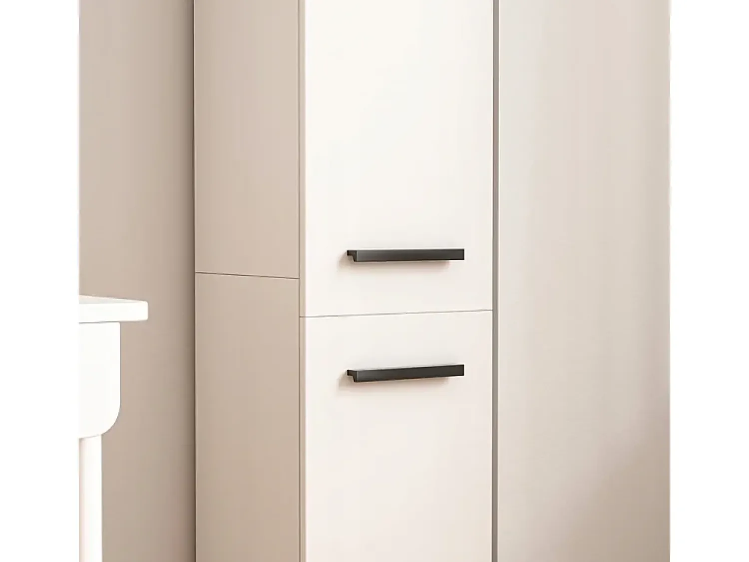 Móvel De Arrumação* ESTANTE ARMÁRIO MODERNO DE PÉ COLUNA ALTA LOFT 2 PORTAS 174 CM Branco