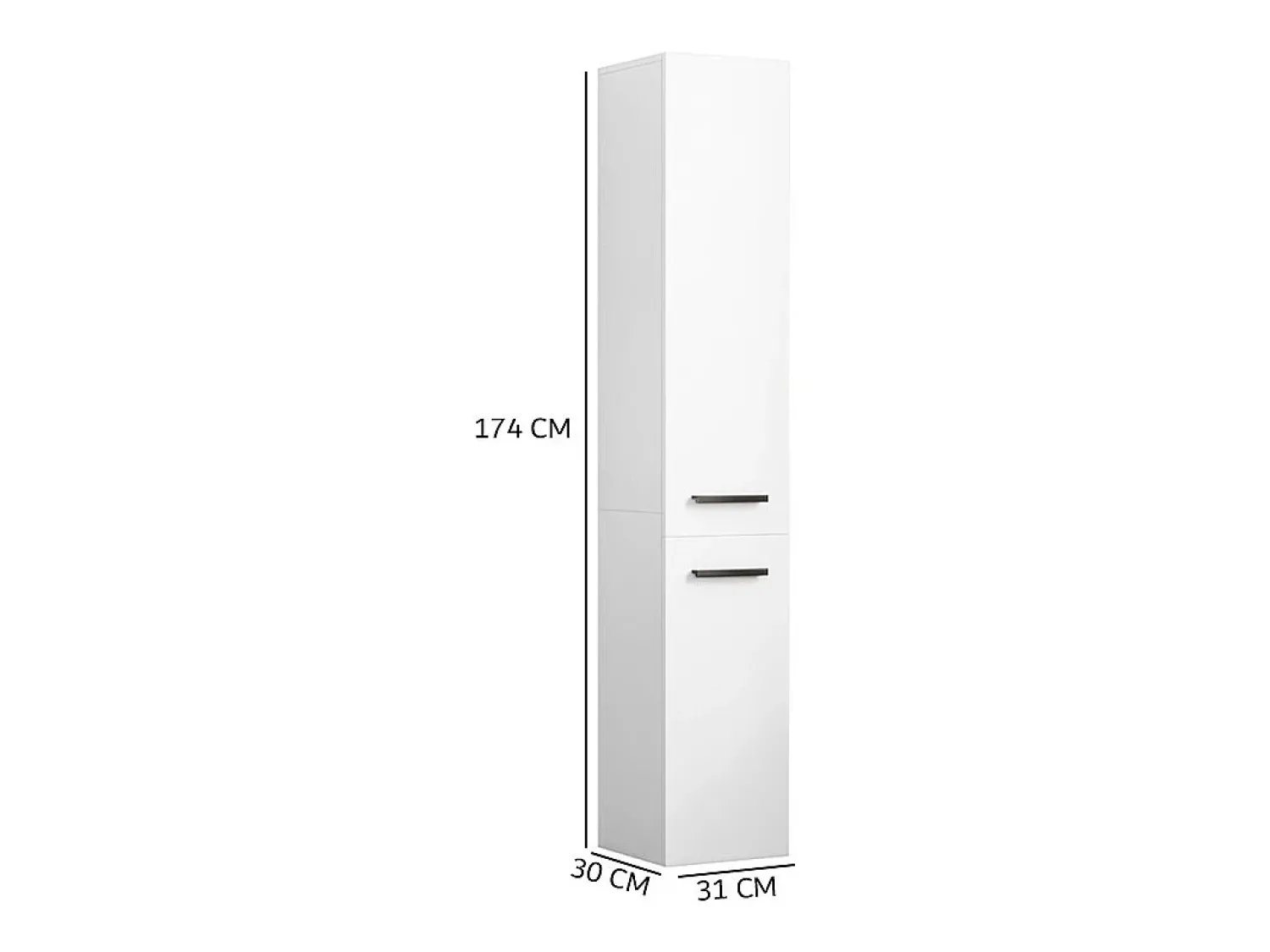 Móvel De Arrumação* ESTANTE ARMÁRIO MODERNO DE PÉ COLUNA ALTA LOFT 2 PORTAS 174 CM Branco