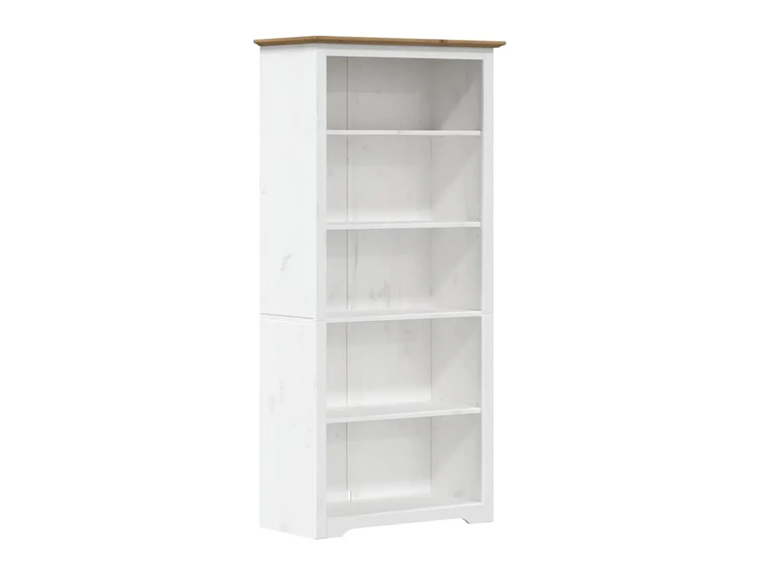 Biblioteca| Estante BODO 5 prateleiras 82x40x173 cm pinho maciço PT726308 Castanho