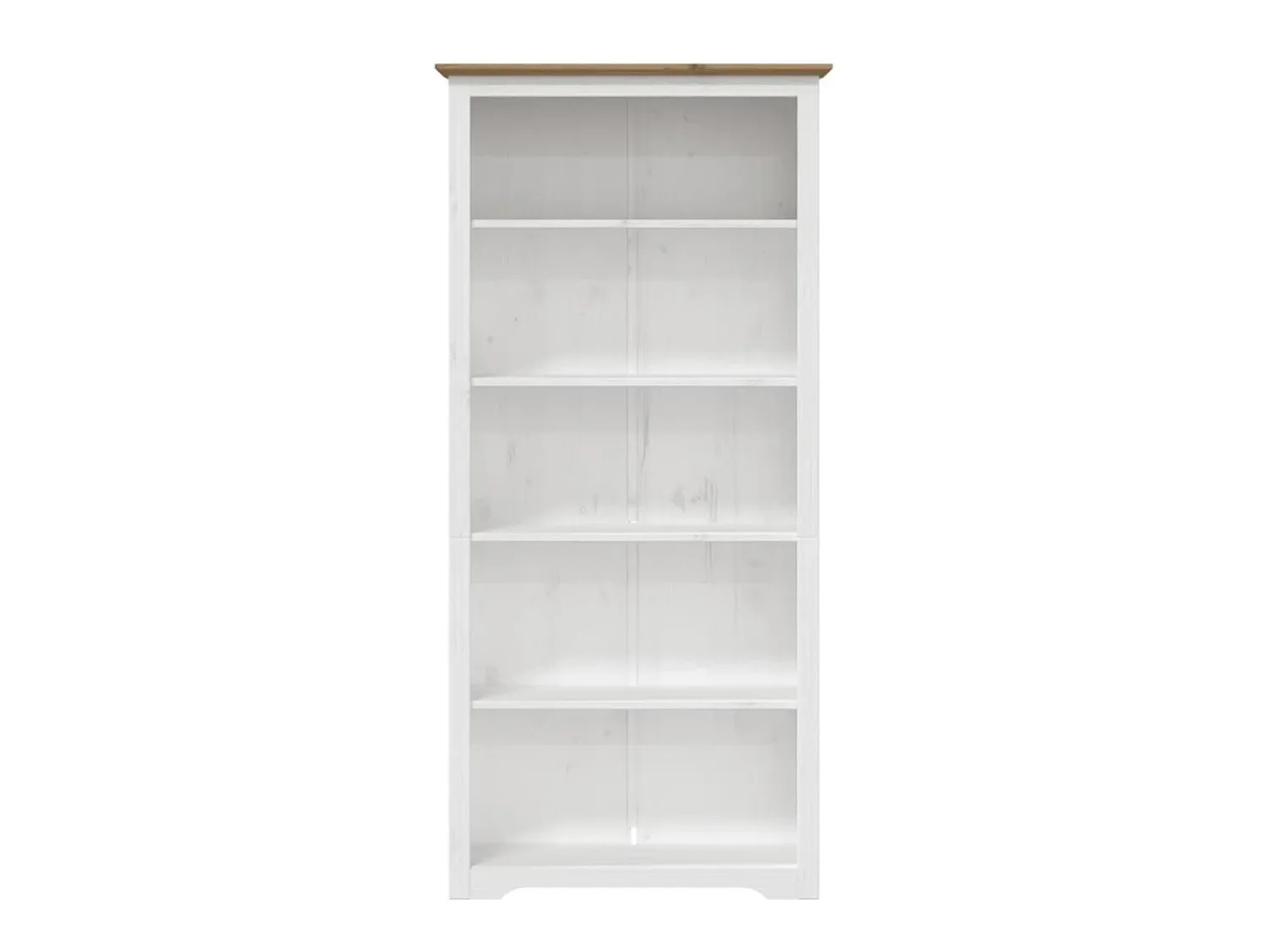 Biblioteca| Estante BODO 5 prateleiras 82x40x173 cm pinho maciço PT726308 Castanho