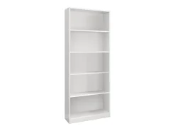 Biblioteca|Dmora Estante Boston, Estante linear com 4 prateleiras, Estante de escritório ou quarto, Estante moderna, 80x28h201 cm, Branco