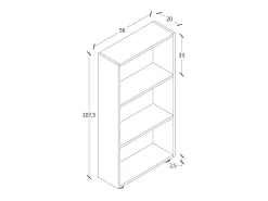 Outlet VCM Estante Bulas Carvalho mel A. 108 x L. 56 x P. 20 cm Multicor