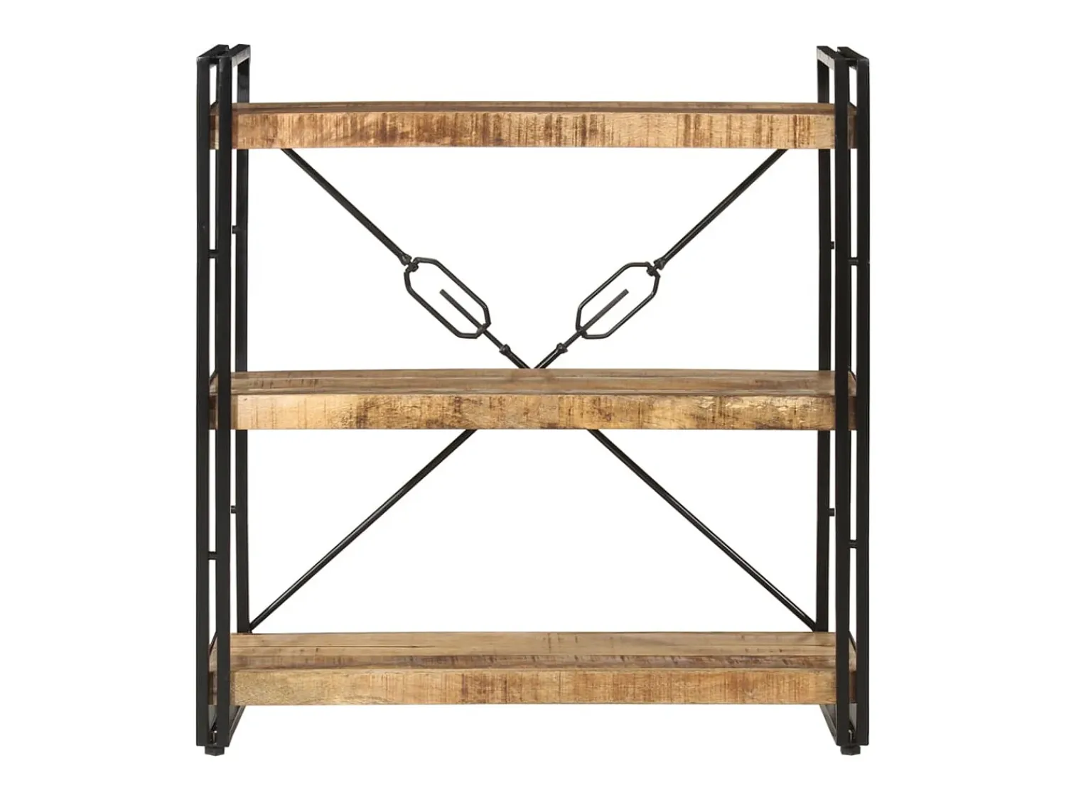 vidaxl Estante c/ 3 prateleiras 77x30x80 cm mangueira maciça/ferro^ Vitrina