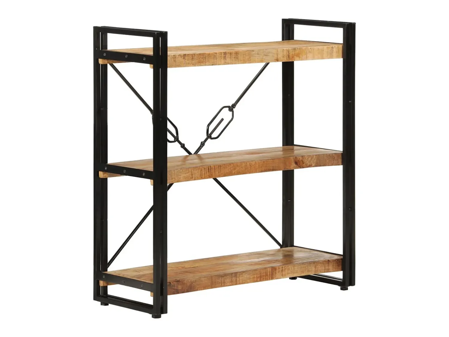 vidaxl Estante c/ 3 prateleiras 77x30x80 cm mangueira maciça/ferro^ Vitrina