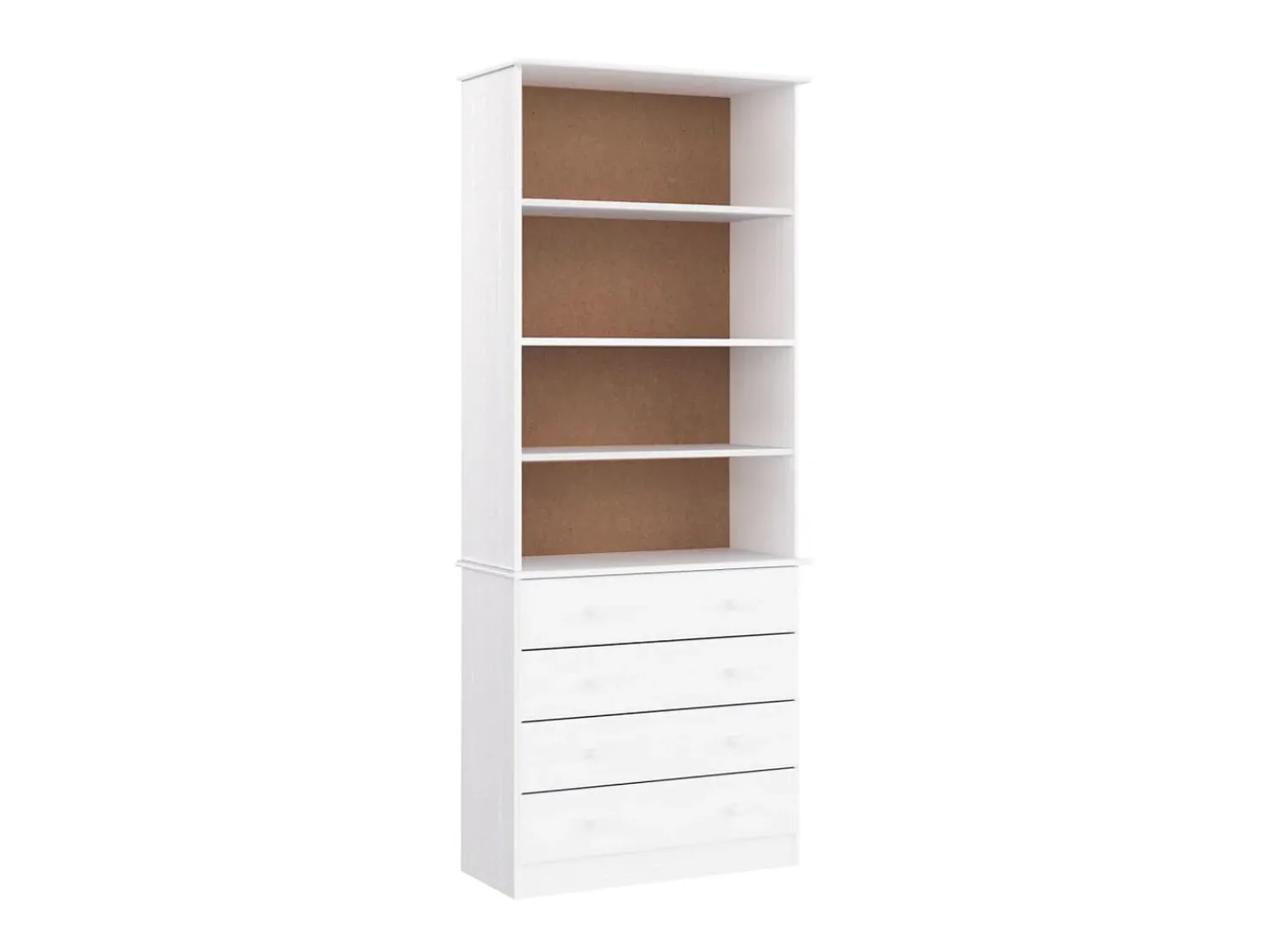 Online Estante c/ gavetas ALTA 77x35x186,5 cm pinho maciço PT993911 Branco