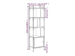 Vitrina|vidaxl Estante c/ porta 44,5x30x154,5 cm deriv. madeira cinza sonoma Cinzento