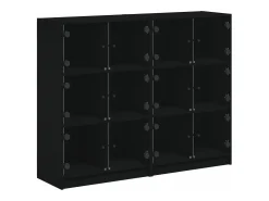 Clearance vidaxl Estante c/ portas 136x37x109 cm derivados de madeira Preto