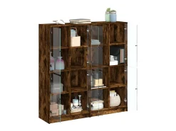 Hot vidaxl Estante c/ portas 136x37x142 cm deriv. madeira carvalho fumado Natural claro