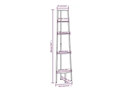 New vidaxl Estante canto 5 prat. 45,5x31,5x180 cm -escuro/preto Castanho