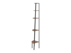 New vidaxl Estante canto 5 prat. 45,5x31,5x180 cm -escuro/preto Castanho