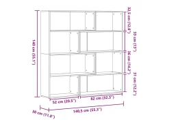 Prateleira|vidaxl Estante canto 4 prateleiras 85x85x140 cm deriv. madeira Branco