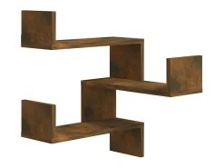 Prateleira| Estante canto 2pcs 40x40x50cm derivados madeira carvalho fumado PT476127 Castanho