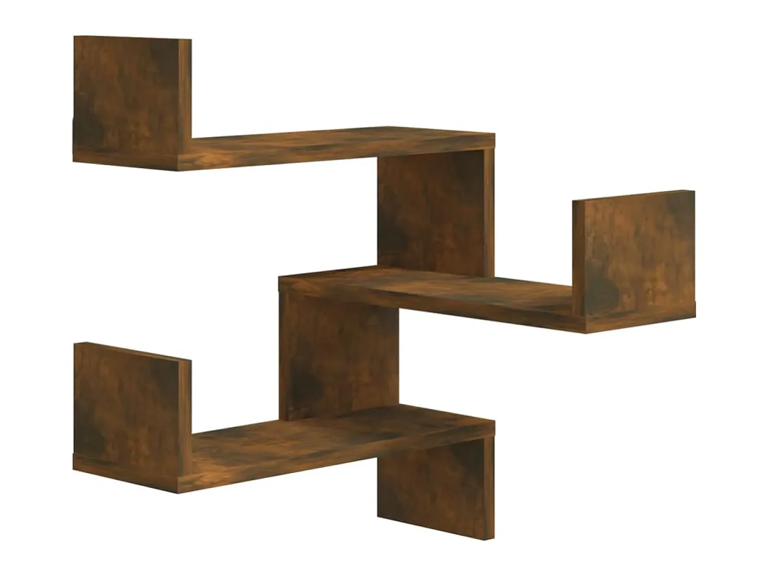 Prateleira| Estante canto 2pcs 40x40x50cm derivados madeira carvalho fumado PT476127 Castanho
