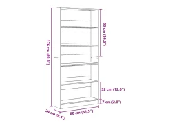 Biblioteca*vidaxl Estante Carvalho Sonoma 80x24x176 cm Madeira Engenheirada Castanho