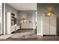 Biblioteca| Estante, Caxemira, 103 x 39 x 160 cm | Móveis modernos com cantos arredondados Bege
