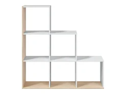 Dmora Estante Cincinnati, Estante dupla face com 6 compartimentos, Prateleira divisória para escritório, 108x28h110 cm, e Carvalho^ Biblioteca