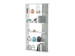 Online Dmora Estante Columbia, Estante dupla face com 5 prateleiras, Prateleira divisória para escritório ou quarto, 90x25h180 cm, e Cimento Branco