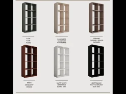 Biblioteca* Estante com 8 compartimentos – Cor: – 147 × 74 × 30 cm, vertical ou horizontal Preto
