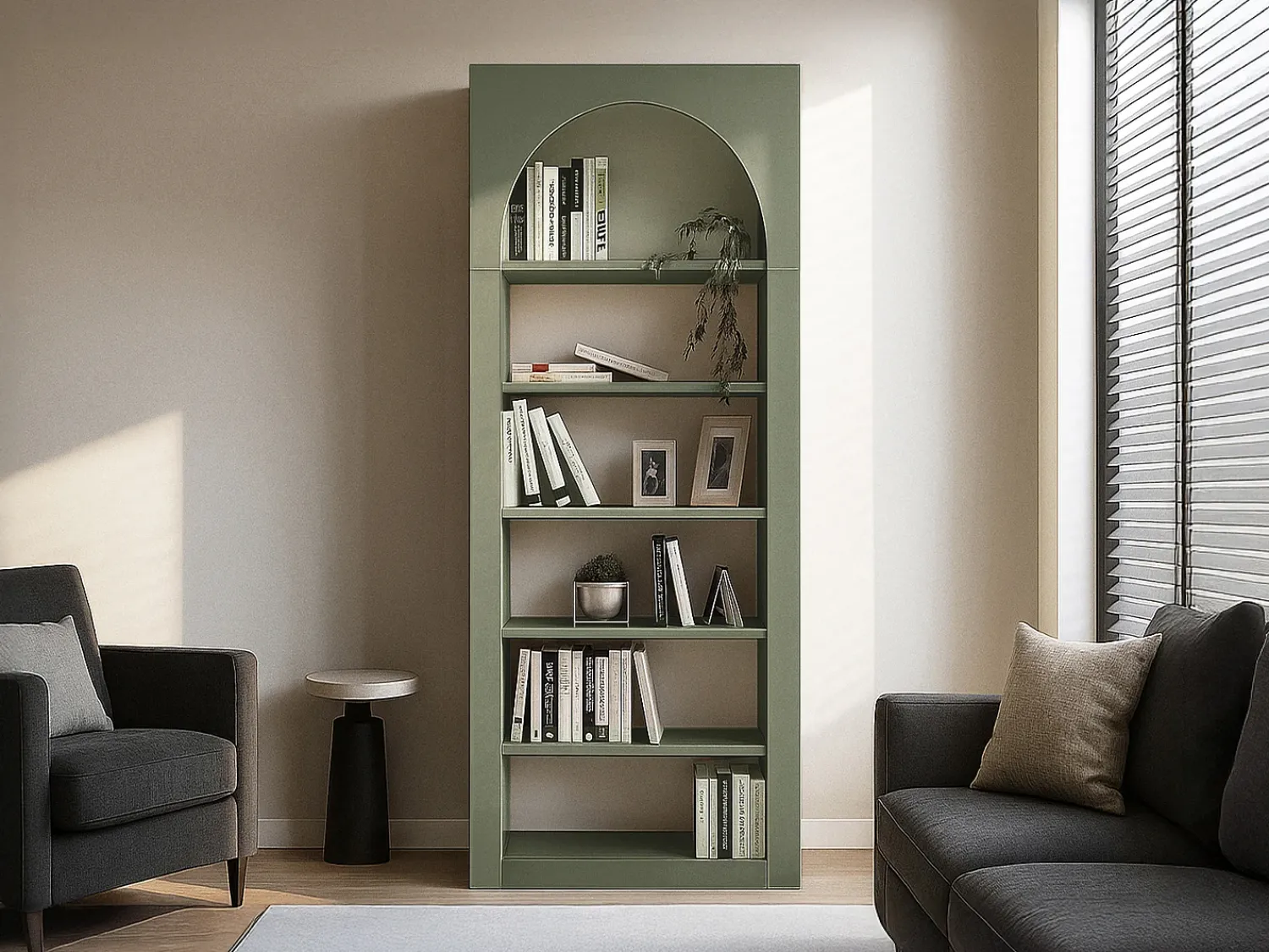 Vente-unique Estante com 6 nichos - Cáqui - CYMORA^ Biblioteca