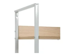 Vitrina*vidaxl Estante com 4 prateleiras derivados de madeira cor carvalho Branco