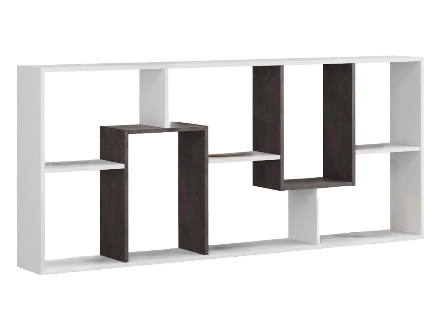 Prateleira|Dmora Estante Ddemira, Estante multiposições com 8 compartimentos, Estante de escritório, Prateleira divisória, 80x25h180 cm, e Ã"xido Branco