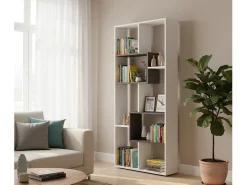 Prateleira|Dmora Estante Ddemira, Estante multiposições com 8 compartimentos, Estante de escritório, Prateleira divisória, 80x25h180 cm, e Ã