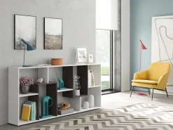Prateleira|Dmora Estante Ddemira, Estante multiposições com 8 compartimentos, Estante de escritório, Prateleira divisória, 80x25h180 cm, e Ã