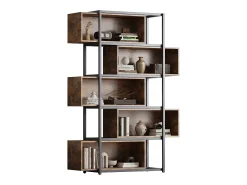 Biblioteca*ModernLuxe Estante de 5 andares com prateleiras - 121 x 35 x 176 cm - Castanho