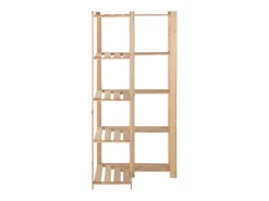 Prateleira*Mobikasa Estante de canto com 5 níveis organizador de armazenamento estante para cozinha sala de estar porão uso interno 170 cm pinho 02_0000624 Natural claro