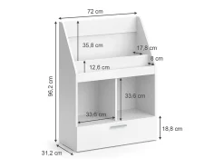 Prateleira|Vicco Estante de livros 72x31.2x96.2 luigi Branco