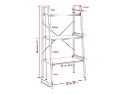 Prateleira*vidaxl Estante de pé 3 prateleiras 56x35x108 cm -claro e preto Castanho