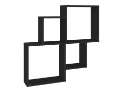 Prateleira*vidaxl Estante de parede cúbica 80x15x78,5 cm deriv. de madeira Preto