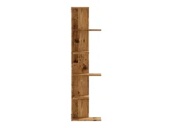Best vidaxl Estante de parede p/ canto derivados de madeira madeira velha Castanho