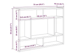 Prateleira*vidaxl Estante de parede 75x16x55 cm contraplacado carvalho sonoma Castanho