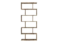 Discount Dmora Estante Dgiovan, Armário com prateleiras, Biblioteca de escritório, 100% Fabricado na Itália, 80x25h192 cm, Bordo Castanho