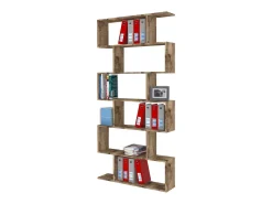 Discount Dmora Estante Dgiovan, Armário com prateleiras, Biblioteca de escritório, 100% Fabricado na Itália, 80x25h192 cm, Bordo Castanho