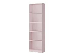 Biblioteca*Dmora Estante Dmacagg, Estante alta com 5 prateleiras, Estante de escritório ou quarto, Estante moderna com compartimentos, 52x25h180 cm, Rosa