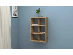 New Dmora Estante Dmanzar, Armário com prateleiras, Biblioteca de escritório, 100% Fabricado na Itália, Carvalho, 60x25h90 cm Castanho