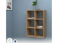 New Dmora Estante Dmanzar, Armário com prateleiras, Biblioteca de escritório, 100% Fabricado na Itália, Carvalho, 60x25h90 cm Castanho