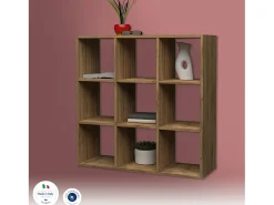 Prateleira*Dmora Estante Dmanzar, Armário com prateleiras, Biblioteca de escritório, 100% Fabricado na Itália, Carvalho, 90x25h90 cm Castanho