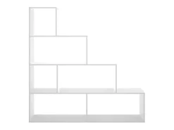 Prateleira|Dmora Estante Dmorr, Estante dupla face com 6 prateleiras, Prateleira divisória com compartimentos de escritório, 145x29h145 cm, brilhante Branco