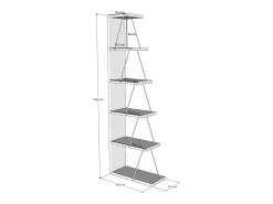 Discount Dmora Estante Dpallanc, Estante de escritório, Estante de livros, Biblioteca, 50x22h150 cm, Preto e Branco