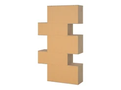 Biblioteca|Dmora Estante Dsangall, estante de escritório, estante, biblioteca, 96x32 h166 cm, carvalho e branco Castanho