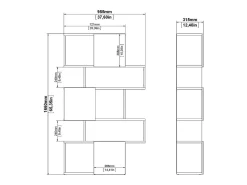 Discount Dmora Estante Dsangall, estante de escritório, estante, biblioteca, 96x32 h166 cm, carvalho e cimento Castanho