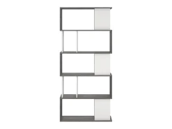 Dmora Estante Dscamacc, Estante de escritório, Estante, Biblioteca, 80x30 h175 cm, Cimento e Branco^ Prateleira