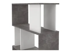 Dmora Estante Dscamacc, Estante de escritório, Estante, Biblioteca, 80x30 h175 cm, Cimento e Branco^ Prateleira