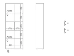 Best Dmora Estante Dsposit, Estante de escritório, Estante, Biblioteca, 80x34 h205 cm, Cinza Cinzento